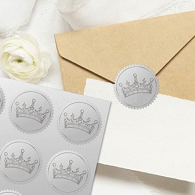 34 Sheets Silver Foil Embossed PET Picture Sticker DIY-WH0528-022-1