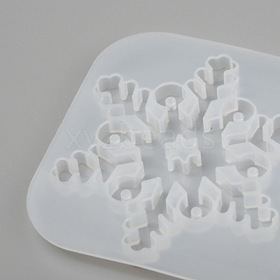 Christmas DIY Snowflake Silicone Pendant Molds X-DIY-P006-31-1