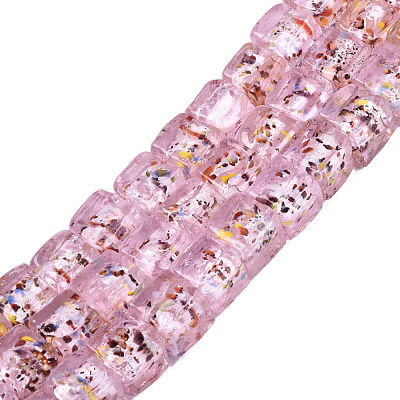 Handmade Silver Foil Lampwork Beads FOIL-N004-01A-07-1