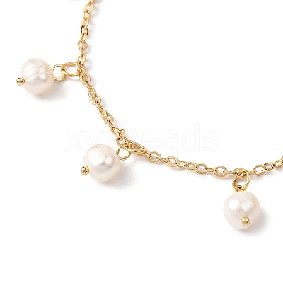 Natural Cultured Freshwater Pearl Beads Charm Bracelets BJEW-JB12883-1