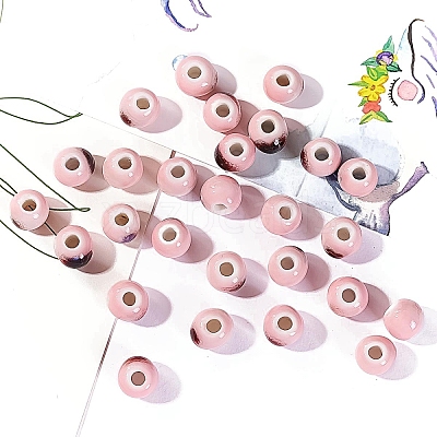 Handmade Porcelain Bright Glazed Beads PW-WG20130-11-1