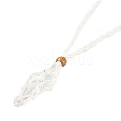 Braided Waxed Cord Empty Macrame Pouch Slider Necklace Making FIND-C061-01H-1