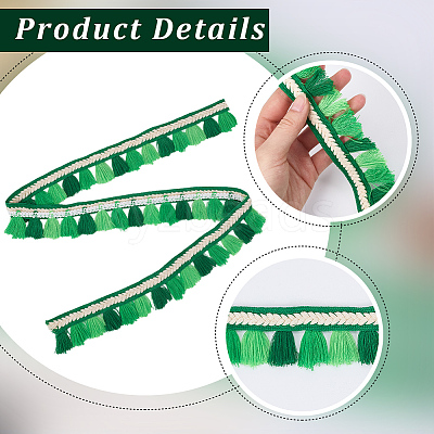 5M Ethnic Style Polyester Fringe Lace Trims SRIB-CY0001-03B-1