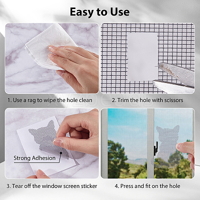 40Pcs 2 Styles Self-adhesive Plastic Window Screen Repair Tapes DIY-GF0010-42-1