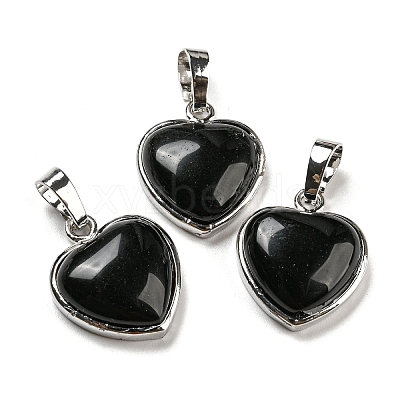 Natural Obsidian Pendants G-I358-A24-1