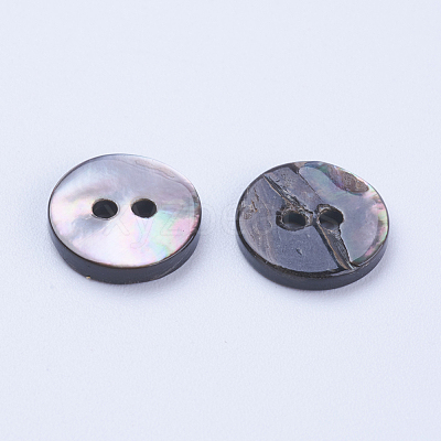 Natural Black Lip Shell Buttons SSHEL-F301-02-1