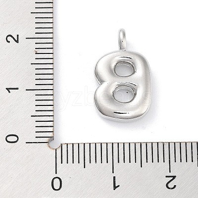 Rack Plating Brass Balloon Letter Pendants KK-C050-01P-B-1