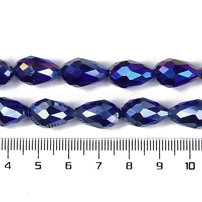 Transparent Electroplate Glass Beads Strands EGLA-N013-T8mm-B07-1