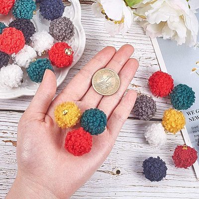 Handmade Cloth Fabric Covered Pendants WOVE-PH0001-13G-1
