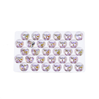 Electroplated Glass Charms EGLA-N006-057-1
