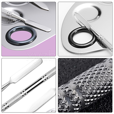 Stainless Steel Palette and Double Head Spoon Palette Spatulas Stick Rod MRMJ-GL0001-01P-1
