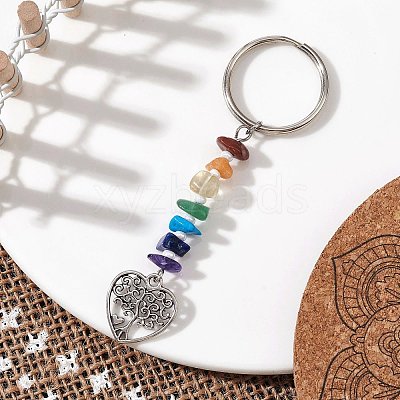 Chakra Natural Gemstone Chips Keychains KEYC-JKC00550-05-1