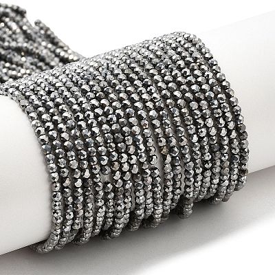 Electroplate Glass Beads Strands GLAA-H021-01A-FP08-1