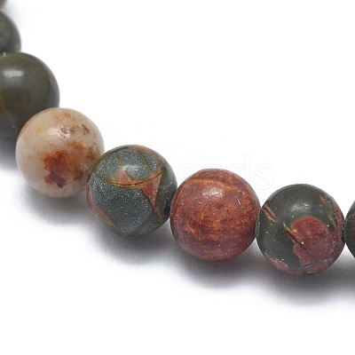 Natural Polychrome Jasper/Picasso Stone/Picasso Jasper Bead Stretch Bracelets BJEW-K212-C-001-1