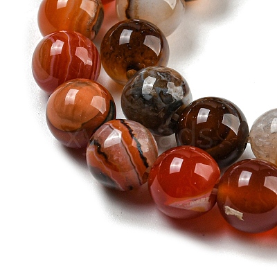 Natural Striped Agate/Banded Agate Strands G-Q842-8mm-M-1