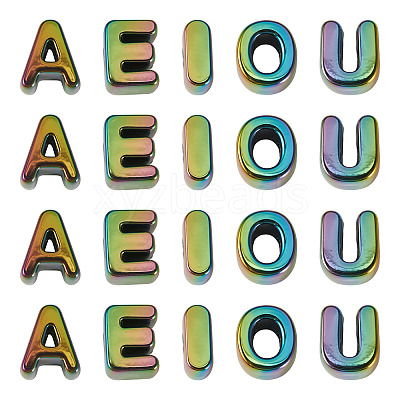 50Pcs 5 Styles UV Plating Opaque Acrylic Beads PACR-TA0001-31E-1