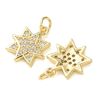 Brass Micro Pave Clear Cubic Zirconia Pendants CU-E003-16G-A-1