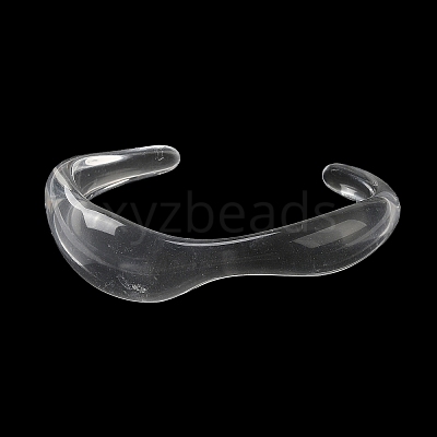 Transparent Acrylic Open Cuff Bangle for Women BJEW-A141-01B-1