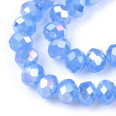 Electroplate Glass Beads Strands EGLA-A034-J4mm-B08-1