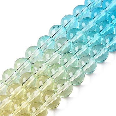 Baking Paint Transparent Glass Beads X-DGLA-M001-8mm-03-1