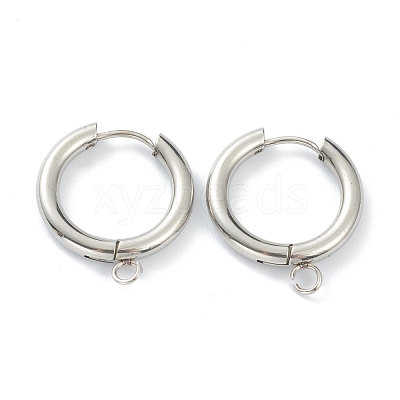 Tarnish Resistant 201 Stainless Steel Huggie Hoop Earring Findings STAS-P283-01G-P-1