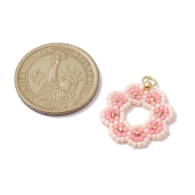 Seed Beads Beaded Charms PALLOY-MZ00205-02-1