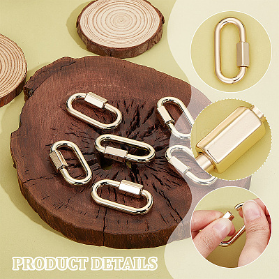 6Pcs Alloy Screw Carabiner Lock Charms FIND-UN0003-31LG-1