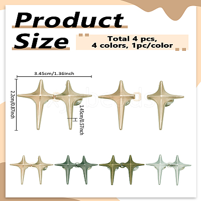 4Pcs 4 Colors Star Zinc Alloy Adjustable Jean Button Pins DIY-LP0005-82-1