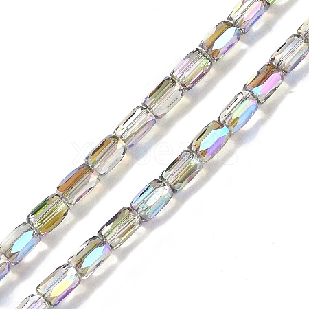 Electroplate Glass Beads Strands GLAA-Q101-02A-HP03-1