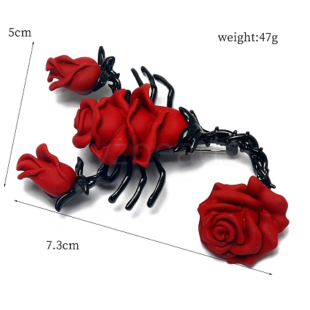 Scorpion & Rose Brooch Pin PW-WGD728C-02-1