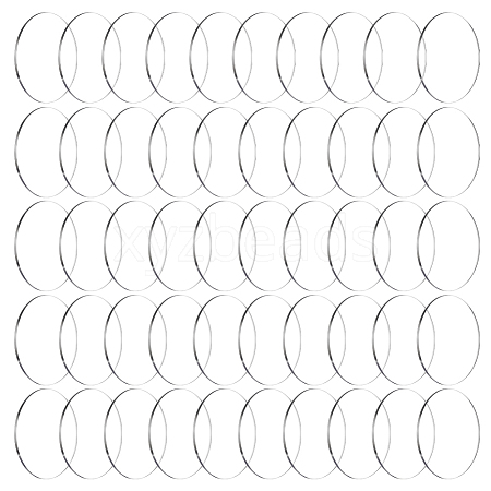 50Pcs Acrylic Flat Round Action Figure Display Bases KY-FG0001-12-1