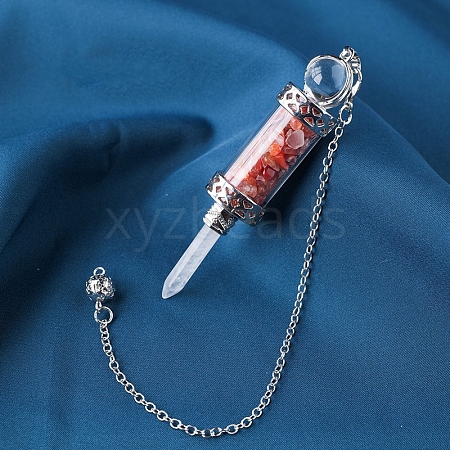 Natural Carnelian Chips Wishing Bottle Dowsing Pendulum Big Pendants PW-WG6F05D-07-1