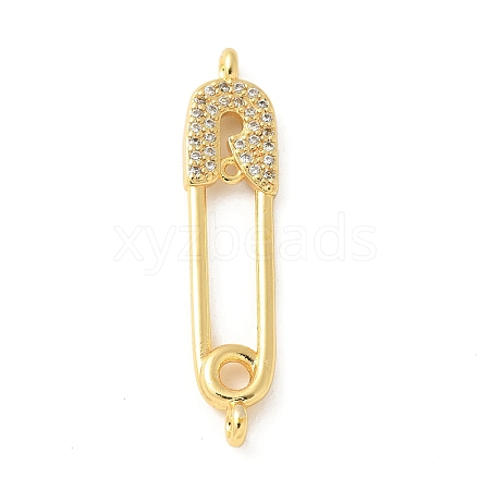 Brass Micro Pave Cubic Zirconia Connector Charms KK-U053-09G-1