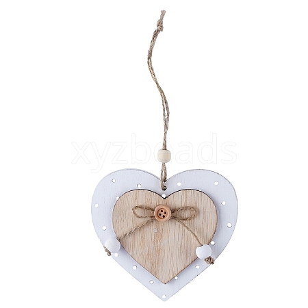 Valentine's Day Pine Wood Heart Pendant Decorations HULI-PW0002-091E-1