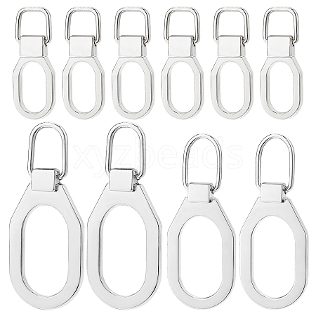 BENECREAT 24Pcs 3 Size Alloy Replacement Zipper Pull Tabs FIND-BC0002-23-1
