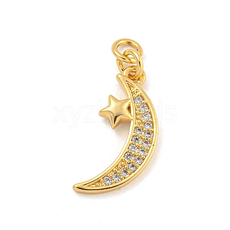 Rack Plating Brass Micro Pave Cubic Zirconia Pendants KK-G513-15G-1