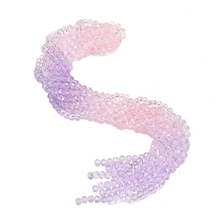 Transparent Painted Glass Beads Strands X-DGLA-A034-T6mm-A05-1