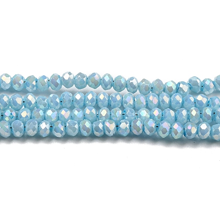 Opaque Baking Painted Glass Beads Strands DGLA-F002-03C-1