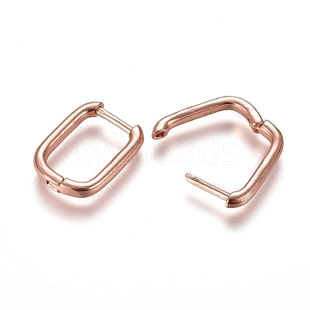 Brass Huggie Hoop Earrings EJEW-L234-61-RG-1