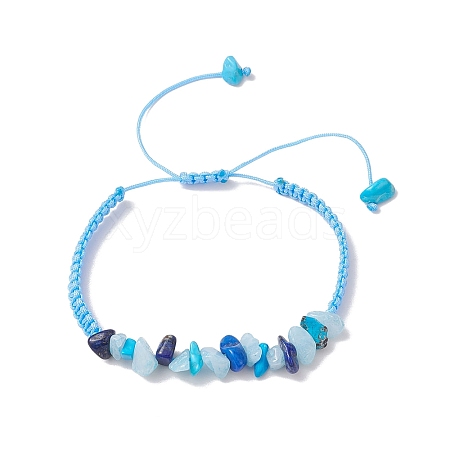 2Pcs Adjustable Natural & Syntheti Gemstone Braided Bracelets for Women BJEW-JB10994-02-1