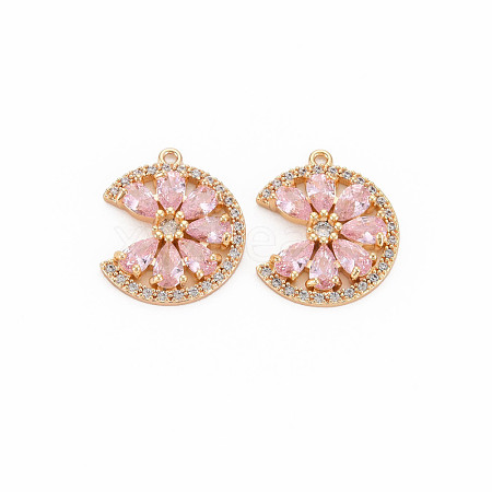 Brass Micro Pave Cubic Zirconia Charms KK-S364-269D-1