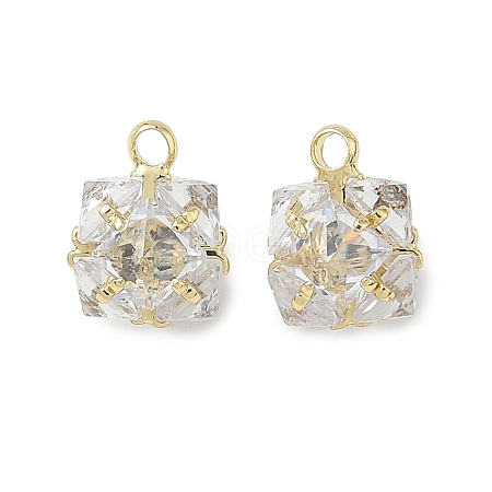 Brass Pave Clear Cubic Zirconia Charms CU-CBAD360-08G-01-1