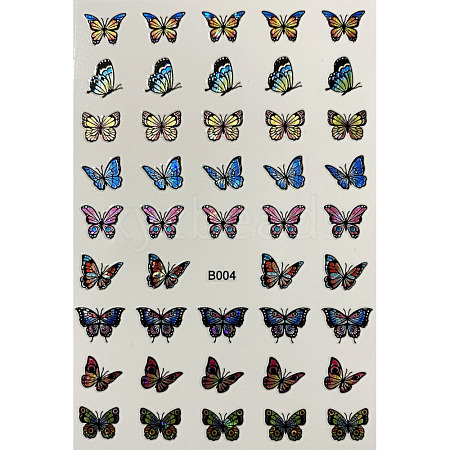 Laser Butterfly Nail Polish Foil Adhesive Decals MRMJ-T078-237D-1