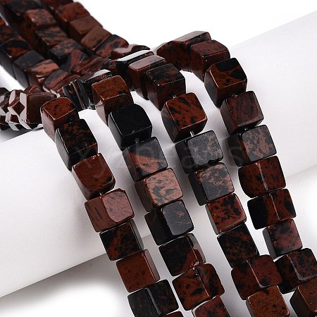 Natural Mahogany Obsidian Beads Strands G-T139-8x8-40A-1