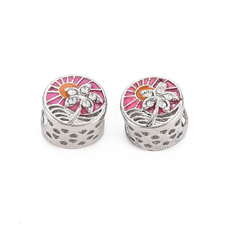 Rack Plating Alloy Enamel European Beads MPDL-N039-129-1