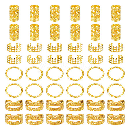 120Pcs 4 Styles Iron Dreadlocks Beads Hair Decoration FIND-TA0005-09G-1