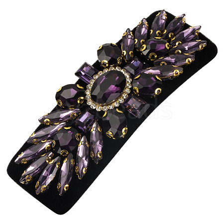 Cloth & Alloy & Glass Rhinestone Snap Hair Clips PW-WG79D0C-05-1