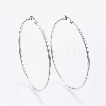 304 Stainless Steel Big Hoop Earrings EJEW-F105-01P-1
