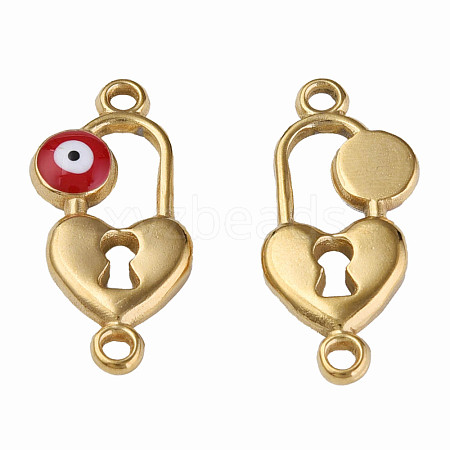 304 Stainless Steel Enamel Connector Charms STAS-N087-65-01G-1