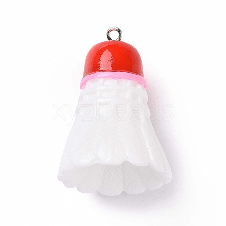 Sport Ball Theme Opaque Resin Pendants RESI-F039-01C-1